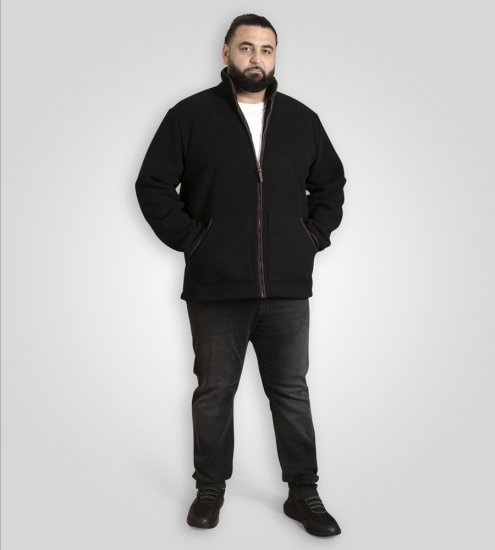 D555 Louth Micro Fleece Jacket with Sherpa Lining Black - Chaquetas - Chaquetas Tallas Grandes 2XL-8XL