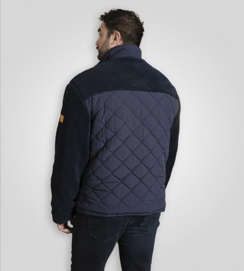 D555 Northampton Hybrid Sherpa Quilted Micro Fleece Jacket Navy - Chaquetas - Chaquetas Tallas Grandes 2XL-8XL