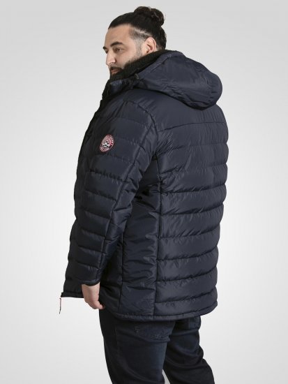 D555 Workington Chaqueta Acolchada con Capucha y Forro Sherpa Azul Marino - Chaquetas - Chaquetas Tallas Grandes 2XL-8XL