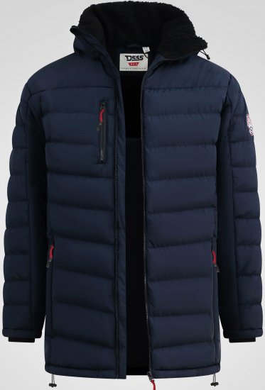 D555 Workington Chaqueta Acolchada con Capucha y Forro Sherpa Azul Marino - Chaquetas - Chaquetas Tallas Grandes 2XL-8XL