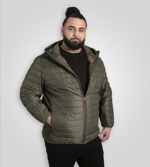 D555 Northfield Chaqueta hybrid softshell con capucha caqui - Chaquetas - Chaquetas Tallas Grandes 2XL-8XL
