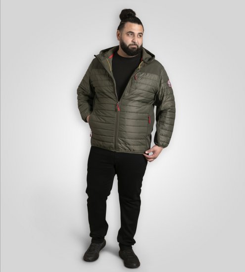D555 Northfield Chaqueta hybrid softshell con capucha caqui - Chaquetas - Chaquetas Tallas Grandes 2XL-8XL