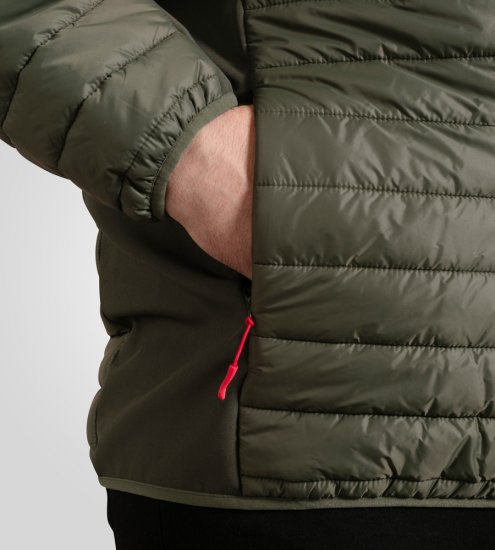 D555 Northfield Chaqueta hybrid softshell con capucha caqui - Chaquetas - Chaquetas Tallas Grandes 2XL-8XL