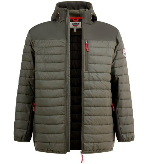 D555 Northfield Chaqueta hybrid softshell con capucha caqui - Chaquetas - Chaquetas Tallas Grandes 2XL-8XL