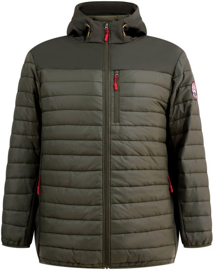 D555 Northfield Chaqueta hybrid softshell con capucha caqui - Chaquetas - Chaquetas Tallas Grandes 2XL-8XL