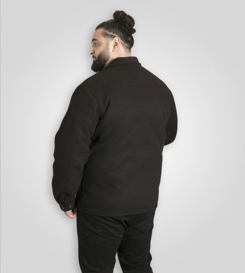 D555 Epsom Harrington Jacket with Zip Through Collared Melton Black - Chaquetas - Chaquetas Tallas Grandes 2XL-8XL