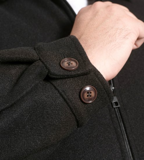 D555 Epsom Harrington Jacket with Zip Through Collared Melton Black - Chaquetas - Chaquetas Tallas Grandes 2XL-8XL