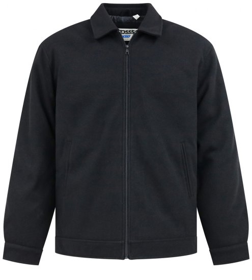 D555 Epsom Harrington Jacket with Zip Through Collared Melton Black - Chaquetas - Chaquetas Tallas Grandes 2XL-8XL