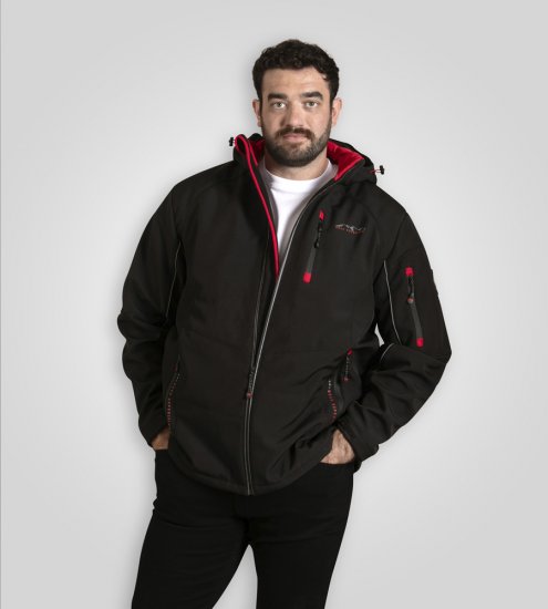 D555 Fretwell Padded Softshell Jacket with Detachable Hood Black - Chaquetas - Chaquetas Tallas Grandes 2XL-8XL