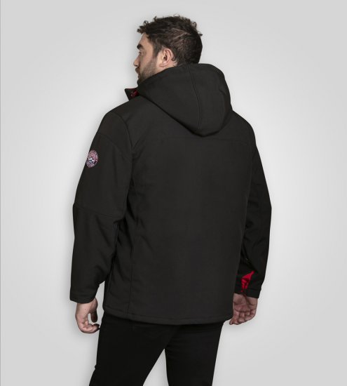 D555 Fretwell Padded Softshell Jacket with Detachable Hood Black - Chaquetas - Chaquetas Tallas Grandes 2XL-8XL