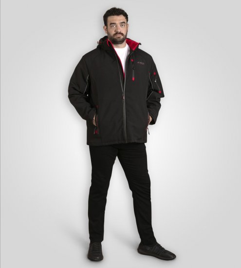 D555 Fretwell Padded Softshell Jacket with Detachable Hood Black - Chaquetas - Chaquetas Tallas Grandes 2XL-8XL