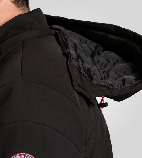D555 Fretwell Padded Softshell Jacket with Detachable Hood Black - Chaquetas - Chaquetas Tallas Grandes 2XL-8XL