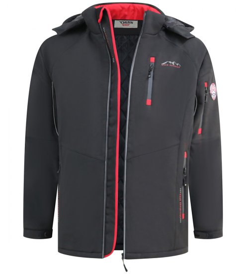 D555 Fretwell Padded Softshell Jacket with Detachable Hood Black - Chaquetas - Chaquetas Tallas Grandes 2XL-8XL