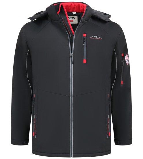 D555 Fretwell Padded Softshell Jacket with Detachable Hood Black - Chaquetas - Chaquetas Tallas Grandes 2XL-8XL
