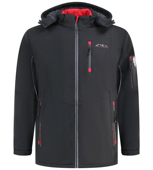 D555 Fretwell Padded Softshell Jacket with Detachable Hood Black - Chaquetas - Chaquetas Tallas Grandes 2XL-8XL
