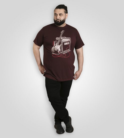 D555 Barnsley Guitar and Amp Crew Neck T-Shirt Burgundy - Camisetas - Camisetas - 2XL-14XL