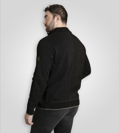D555 Enrique Cárdigan Chenilla de Punto con Cremallera Negro - Sudaderas - Sudaderas 2XL-12XL
