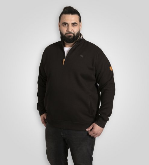 D555 Russel Fleece Sweatshirt with Chest Embroidery Black - Sudaderas - Sudaderas 2XL-12XL