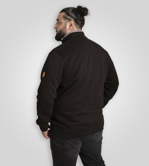 D555 Russel Fleece Sweatshirt with Chest Embroidery Black - Sudaderas - Sudaderas 2XL-12XL