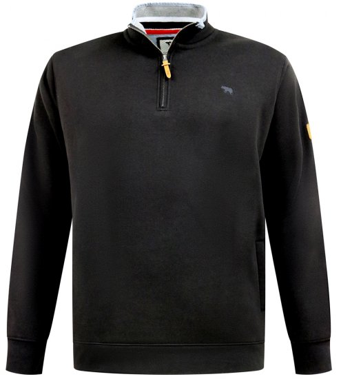D555 Russel Fleece Sweatshirt with Chest Embroidery Black - Sudaderas - Sudaderas 2XL-12XL
