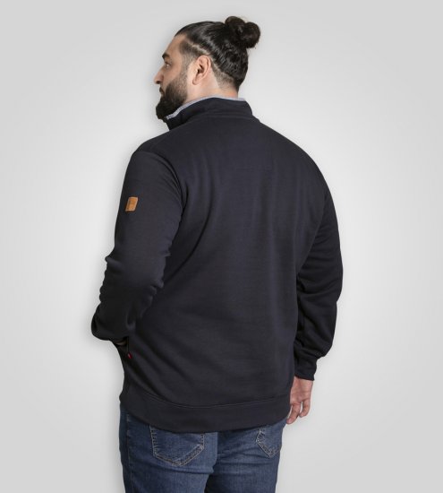 D555 Russel Zip Through Fleece Sweatshirt with Chest Embroidery Navy - Sudaderas - Sudaderas 2XL-12XL