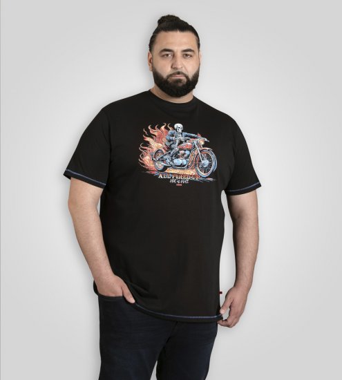 D555 Dewsbury Skeleton On Bike Crew Neck T-Shirt Black TALL SIZE - ROPA DE HOMBRE MT-6XLT - Tamaños de talle alto