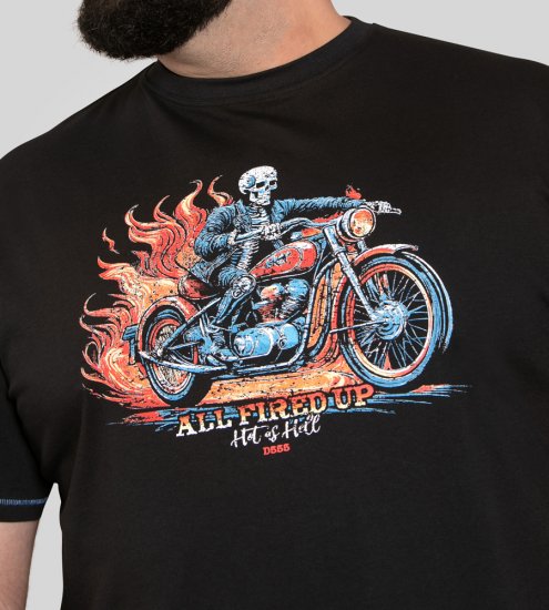 D555 Dewsbury Skeleton On Bike Crew Neck T-Shirt Black TALL SIZE - ROPA DE HOMBRE MT-6XLT - Tamaños de talle alto