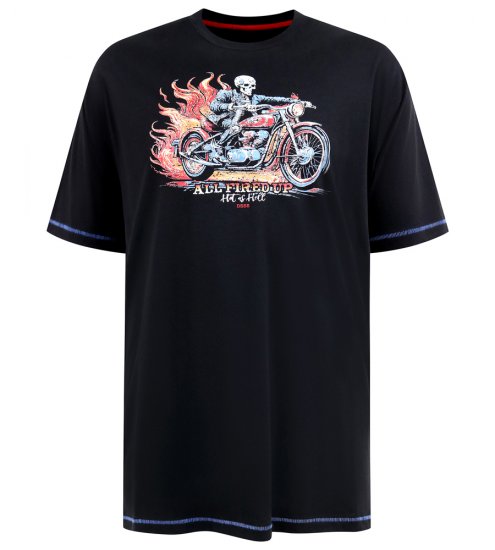 D555 Dewsbury Skeleton On Bike Crew Neck T-Shirt Black TALL SIZE - ROPA DE HOMBRE MT-6XLT - Tamaños de talle alto