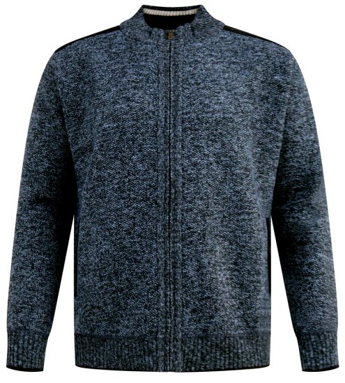 D555 Dereham 1 Cárdigan de Punto con Cremallera y Forro Azul Marino - Sudaderas - Sudaderas 2XL-12XL