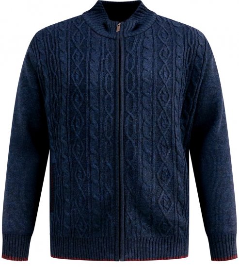 D555 Gillingham Cárdigan de Punto con Cremallera y Forro Azul Marino - Sudaderas - Sudaderas 2XL-12XL