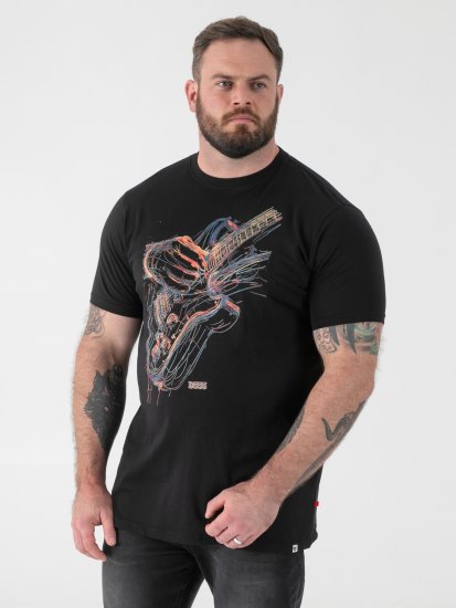 D555 Elliot Camiseta con Estampado de Guitarra Multicolor - Camisetas - Camisetas - 2XL-14XL