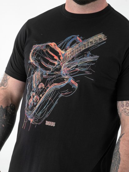D555 Elliot Camiseta con Estampado de Guitarra Multicolor - Camisetas - Camisetas - 2XL-14XL
