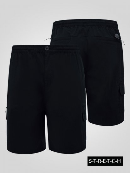 D555 Thomas Pantalones Cortos Stretch con Cintura Elástica Negros - Pantalones cortos - Pantalones cortos W40-W60