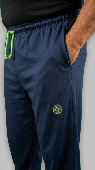 20 Nodi Libeccio Long Leg Sports Pants in Combed Cotton Jersey Navy - Pantalones y cortos de chándal - Pantalones y Pantalones cortos de chándal - 2XL-12XL