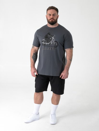 D555 Craig Gorilla Biker Camiseta con Estampado Gris Oscuro - Camisetas - Camisetas - 2XL-14XL