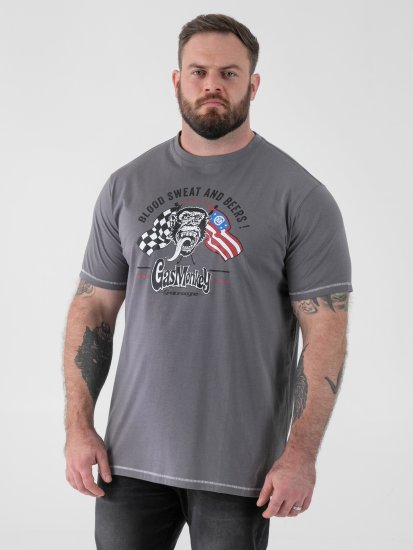 D555 Jasper Official Gas Monkey Camiseta con Estampado Gris - Camisetas - Camisetas - 2XL-14XL