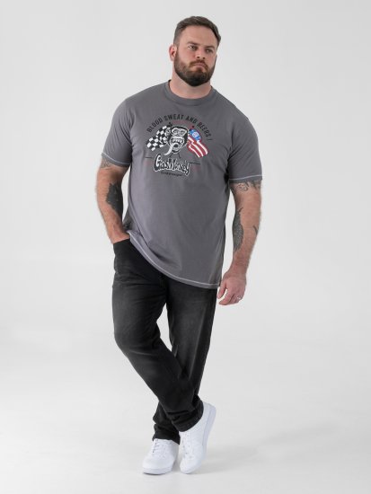 D555 Jasper Official Gas Monkey Camiseta con Estampado Gris - Camisetas - Camisetas - 2XL-14XL