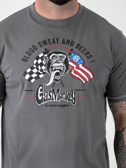 D555 Jasper Official Gas Monkey Camiseta con Estampado Gris - Camisetas - Camisetas - 2XL-14XL
