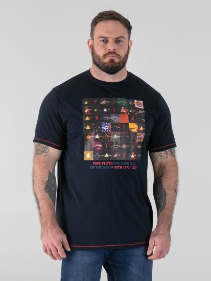 D555 Otto Official Pink Floyd 50th Anniversary Camiseta con Estampado Azul Marino - Camisetas - Camisetas - 2XL-14XL