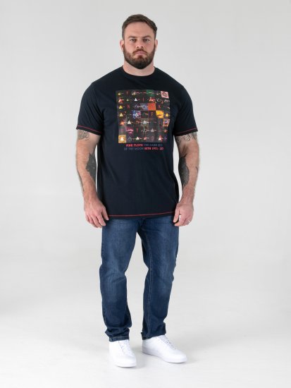 D555 Otto Official Pink Floyd 50th Anniversary Camiseta con Estampado Azul Marino - Camisetas - Camisetas - 2XL-14XL