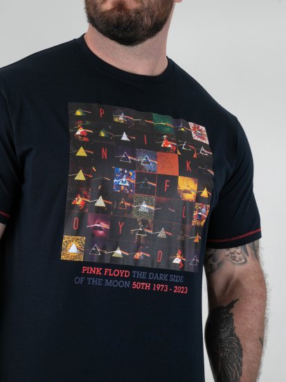 D555 Otto Official Pink Floyd 50th Anniversary Camiseta con Estampado Azul Marino - Camisetas - Camisetas - 2XL-14XL
