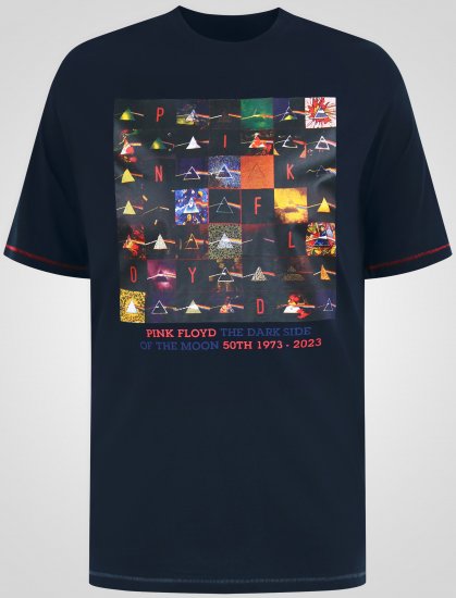 D555 Otto Official Pink Floyd 50th Anniversary Camiseta con Estampado Azul Marino - Camisetas - Camisetas - 2XL-14XL