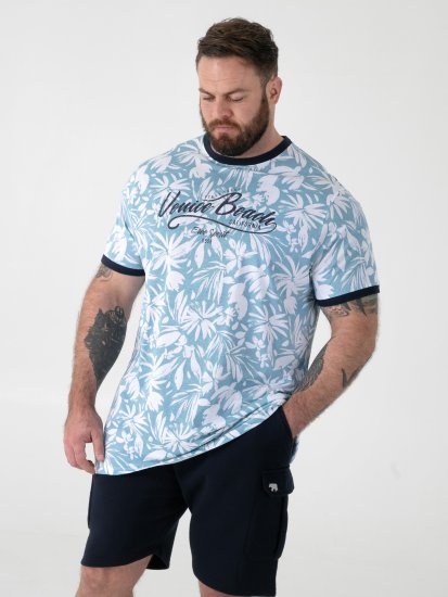 D555 Shoreham AO Camiseta con Estampado Venice Beach Azul - Camisetas - Camisetas - 2XL-14XL