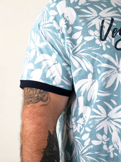 D555 Shoreham AO Camiseta con Estampado Venice Beach Azul - Camisetas - Camisetas - 2XL-14XL
