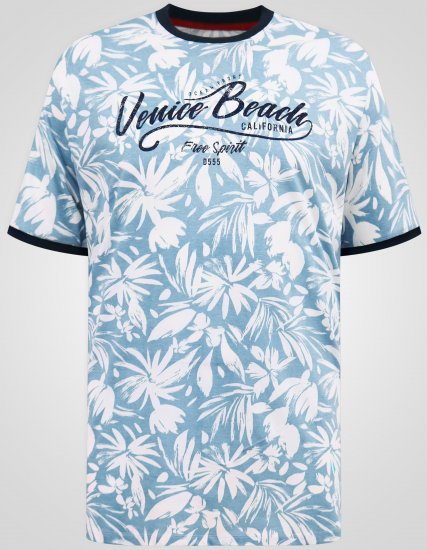 D555 Shoreham AO Camiseta con Estampado Venice Beach Azul - Camisetas - Camisetas - 2XL-14XL