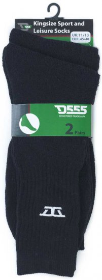 D555 Logan Sports And Leisure Socks 2-Pack Black - Ropa interior - Ropa interior 2XL-8XL