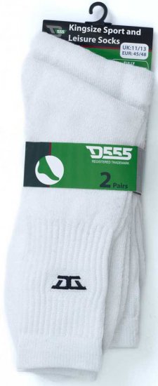 D555 Logan Sports And Leisure Socks 2-Pack White - Ropa interior - Ropa interior 2XL-8XL