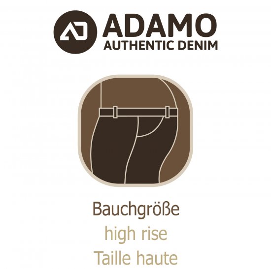 Adamo 5-Pocket High Rise Jeans Medium Blue - Vaqueros & pantalones - Vaqueros y Pantalones - W40-W70