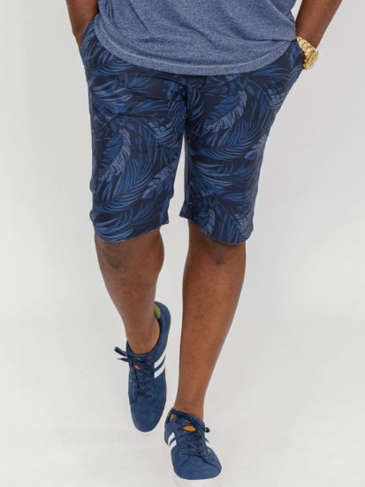 D555 Panther Hawaiian Leaf Ao Print Stretch Chino Shorts - Pantalones cortos - Pantalones cortos W40-W60