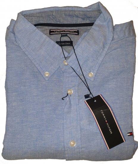 Tommy Hilfiger Cotton/linen Short Sleeve Shirt Blue - La loca oferta de abril de Motley - 